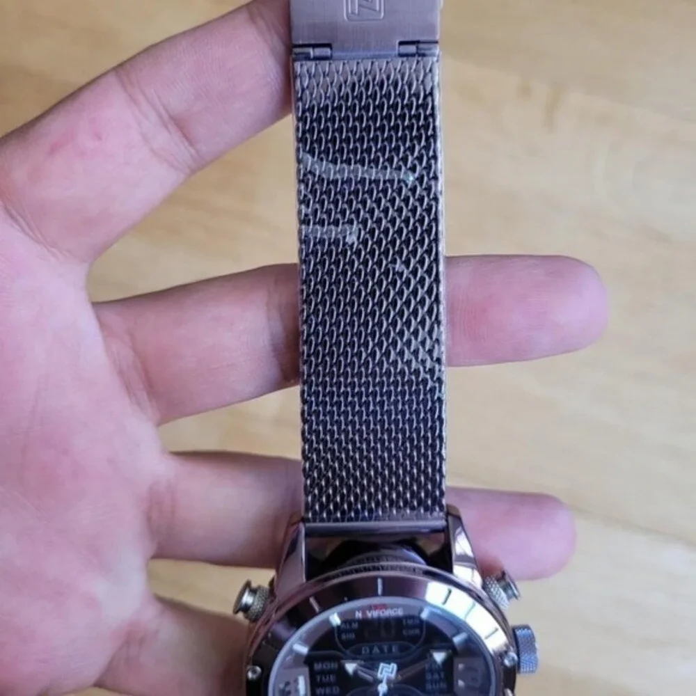Naviforce Dual Display Chronograph Watch in Stainless Steel For Men‎